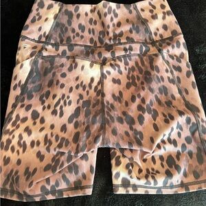Fabletics brown and Black Leopard Print Shorts